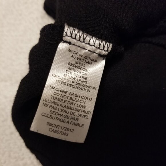 Black Wrap Top Peplum Style Blouse with Tie and Front Pleat Small Bleuh Ciel - Picture 6 of 10